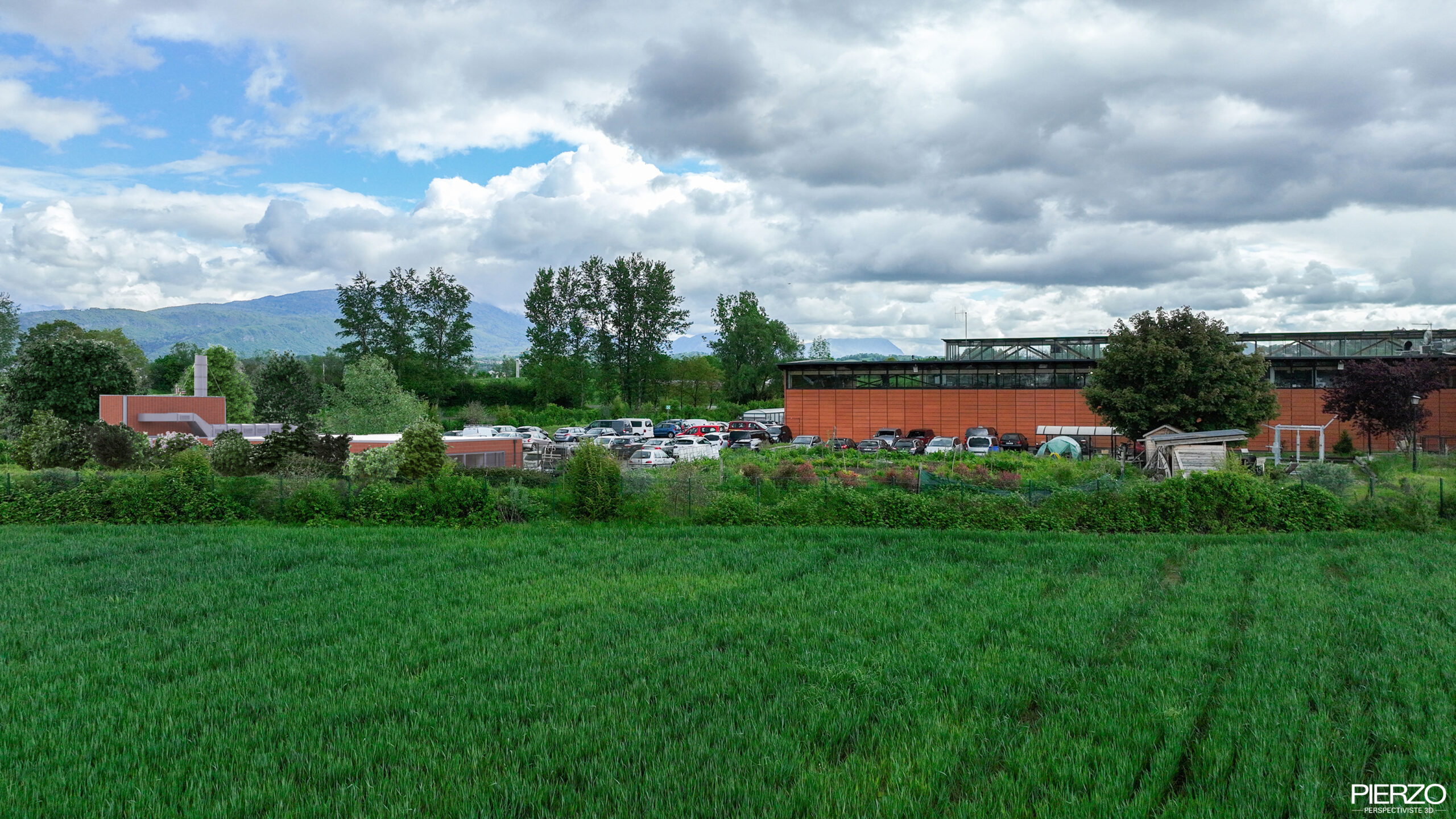 Insertion paysagère caserne pompiers Epagny milieu agricole Haute-Savoie Pierzo