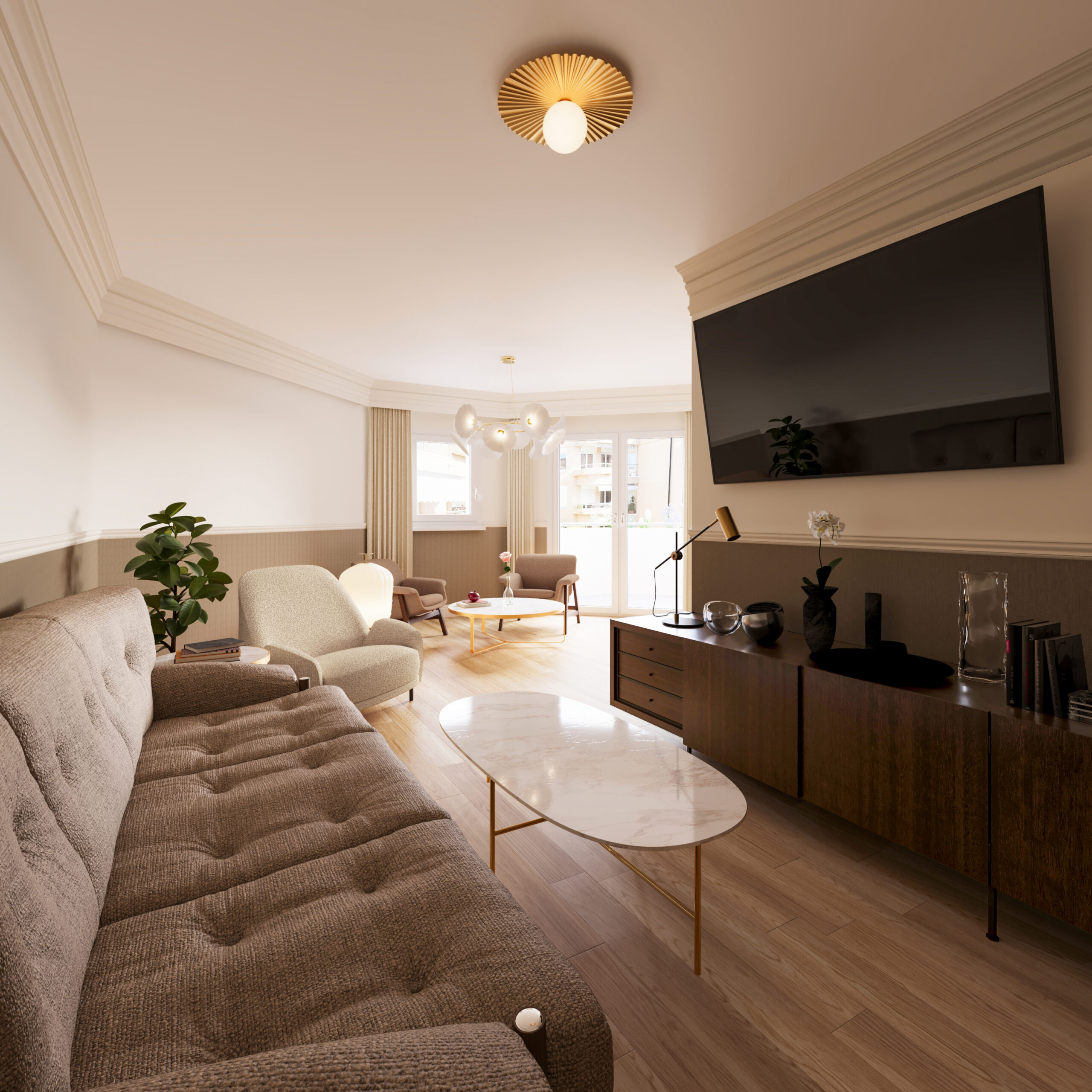 Image de synthèse architecture intérieur appartement senior luxe Lausanne Dream Habitat Pierzo